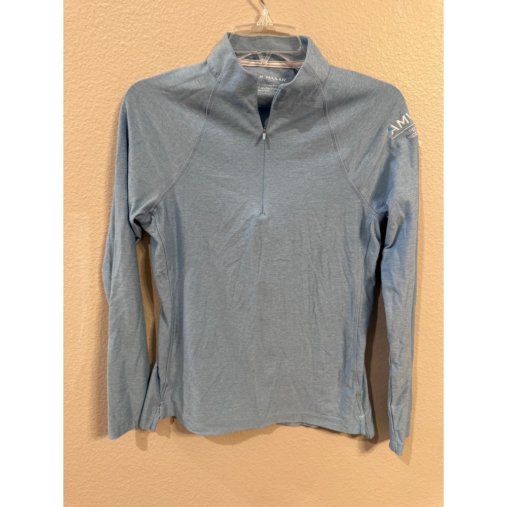 Peter Millar AMWINS Long Sleeve Pullover‎ UPF 50+ Sun Protection Heather Blue S